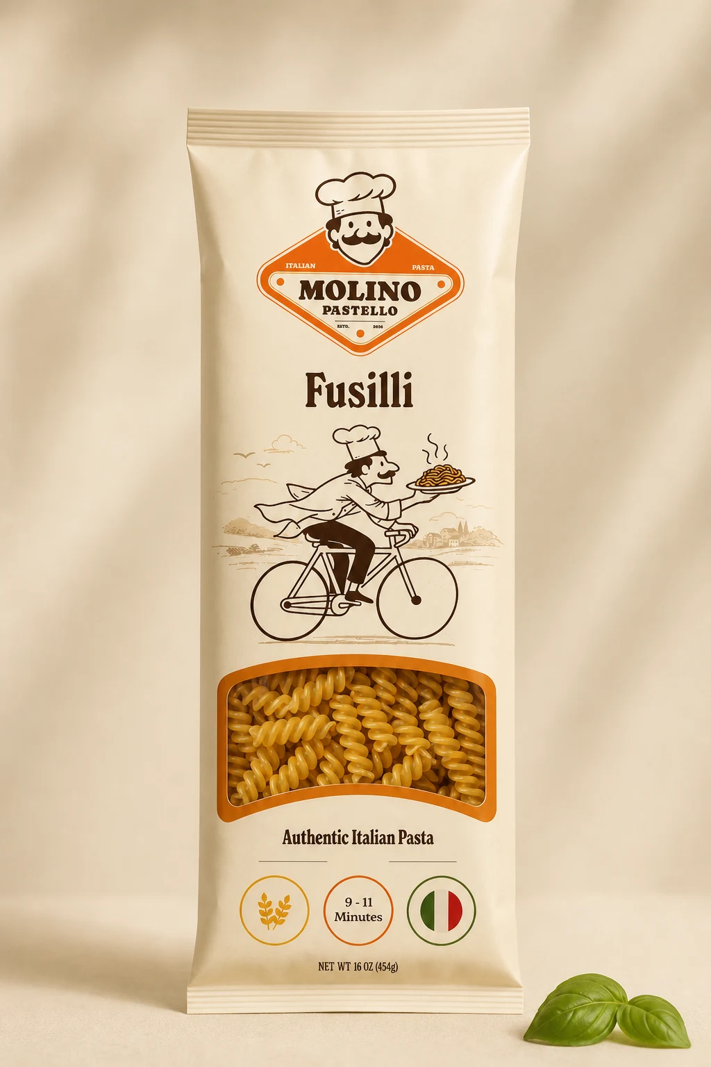 Hand-Twisted Fusilli artisan pasta package